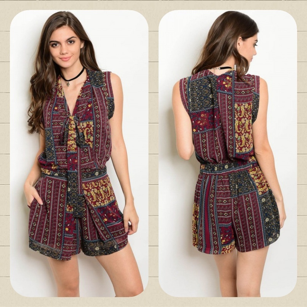 Wine Multicolor romper